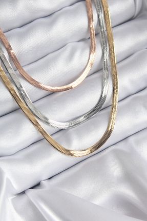 گردنبند جواهر رنگی زنانه استیل ضد زنگ TimeStart - کد 802508751