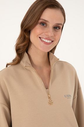 سوئیشرت بژ زنانه ساده U.S. Polo Assn. - کد 879042940