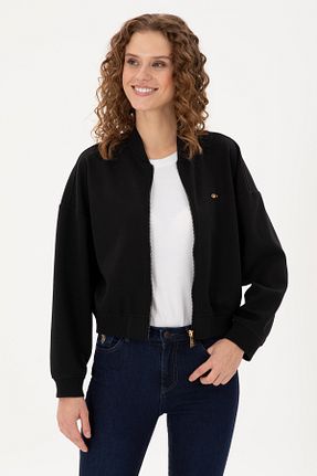 سوئیشرت مشکی زنانه ساده U.S. Polo Assn. - کد 879042761