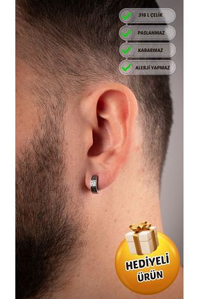 گوشواره استیل (فولاد) متالیک زنانه استیل ضد زنگ Piercing Market Steel & Silver - کد 807321409