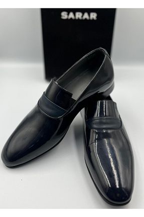 کفش کلاسیک سرمه ای مردانه چرم خالص Sarar - کد 879047852