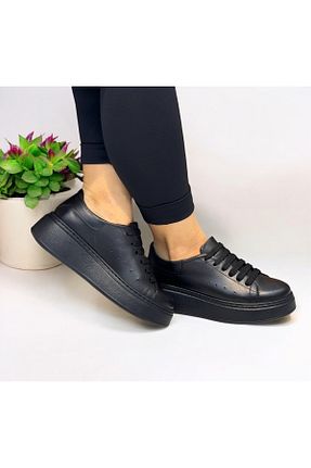 کفش اسنیکر مشکی زنانه چرم اصل Dağlı - کد 879048482