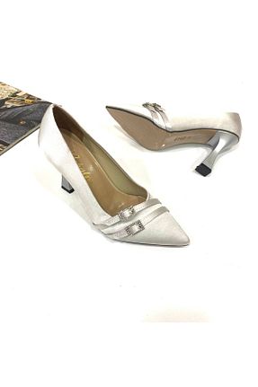 کفش مجلسی بژ زنانه پاشنه نازک Trendy Moda - کد 879059631