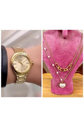 ساعت مچی زرد زنانه 31-34 میلی متر Ferrucci - کد 879061796