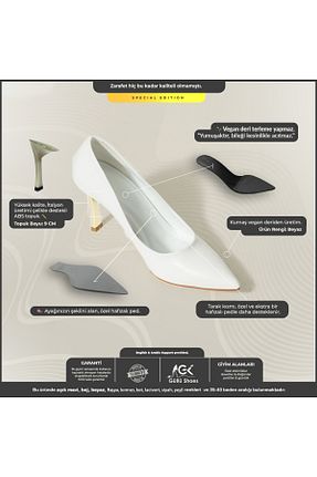 کفش استایلیتو سفید پاشنه ضخیم Güllü Shoes - کد 743108889
