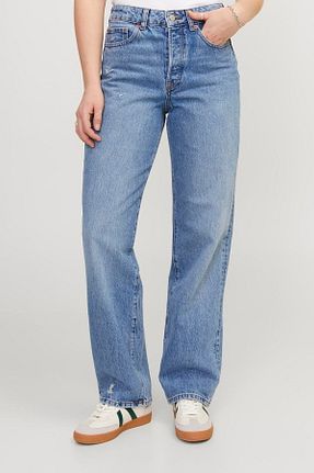 شلوار جین آبی زنانه پاچه پهن Jack & Jones - کد 879072058