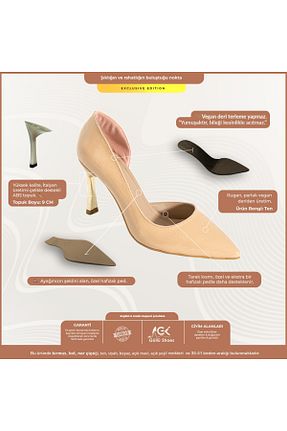 کفش استایلیتو بژ پاشنه نازک Güllü Shoes - کد 194893252