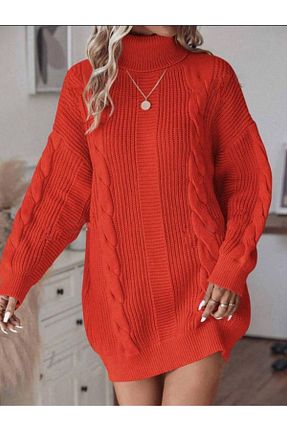 لباس قرمز زنانه بافتنی moda mh - کد 879077084