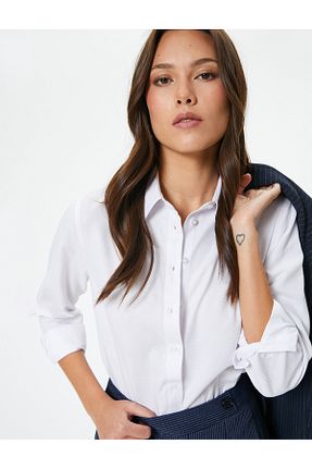پیراهن سفید زنانه اسلیم Koton - کد 808488480