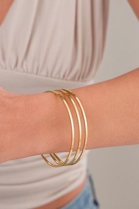 دستبند استیل (فولاد) طلائی زنانه استیل (فولاد) LUCİ LONTANE - کد 879082870