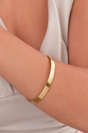 دستبند استیل (فولاد) طلائی زنانه استیل (فولاد) LUCİ LONTANE - کد 879082870