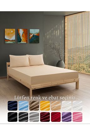 ست ملحفه دونفره بژ پنبه ای MODELHOME - کد 313324934
