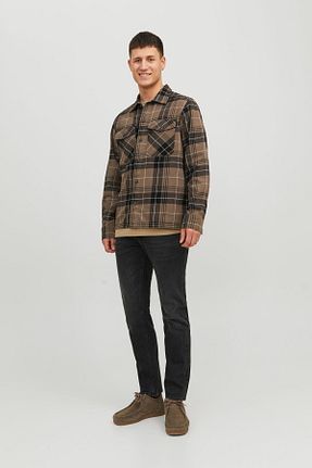 شلوار جین مشکی مردانه پاچه لوله تفنگی Jack & Jones - کد 746634548