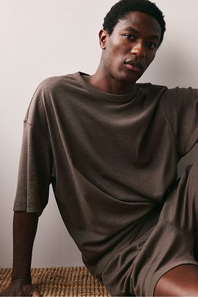 ست لباس راحتی قهوه ای مردانه ساده H&M - کد 879045241