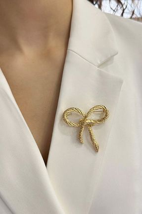 سنجاق سینه طلائی زنانه فلزی Modex - کد 833326564