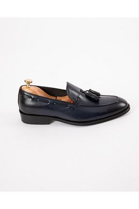 کفش لوفر سرمه ای مردانه چرم خالص HC MEN CLASSIC - کد 879202129
