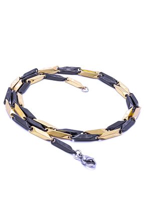 گردنبند استیل ( فولاد ) طلائی مردانه استیل ضد زنگ Caseras - کد 879206302