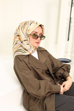 روسری بژ İpek Tivil SİLKHOMEE - کد 855332981