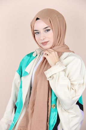 شال قهوه ای زنانه پنبه پلی استر Emproyal - کد 787248137