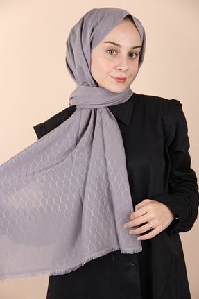 شال طوسی زنانه پنبه پلی استر Siyane - کد 782583451