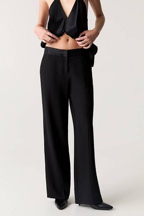 شلوار مشکی زنانه پلی استر Pull & Bear - کد 879202681