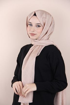 شال صورتی زنانه پنبه ای PİRAMİT - کد 807583058