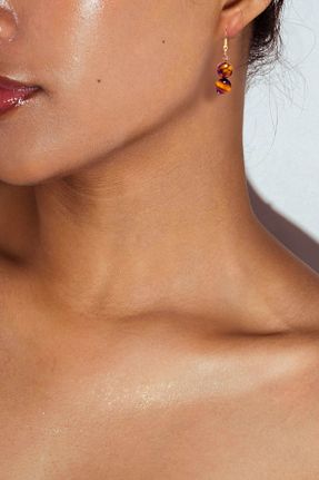 گوشواره جواهر قهوه ای سنگ طبیعی ayrestyle - کد 722994008