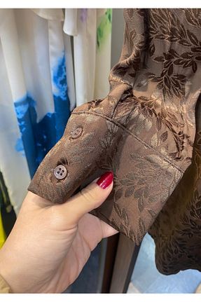 پیراهن قهوه ای زنانه Asimetrik PERA MODA - کد 879204066