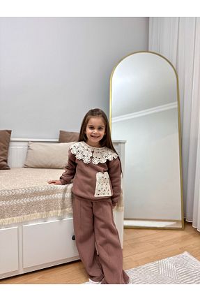 ست بالاتنه و پائین تنه قهوه ای بچه گانه بافت merrywise - کد 879218082