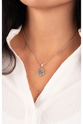 گردنبند جواهر زنانه روکش نقره Piercing Market Steel & Silver - کد 869942372