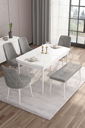 میز آشپزخانه سفید MDF Canisa - کد 362525480