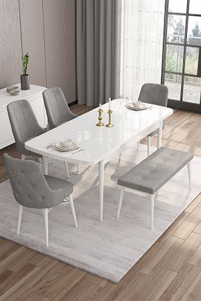 میز آشپزخانه سفید MDF Canisa - کد 362525480