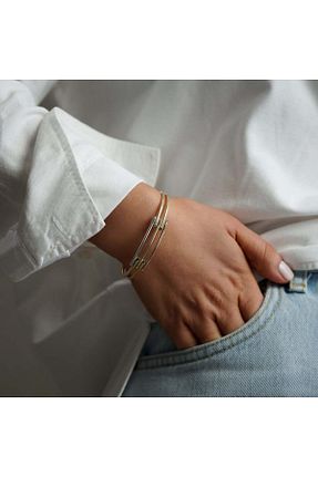 دستبند طلا رنگی زنانه 14 عیار ALTINTAŞ KUYUMCULUK - کد 879241094