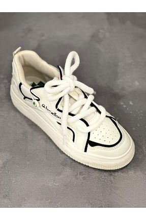 کفش اسنیکر مشکی زنانه بند دار Benetton - کد 879243563