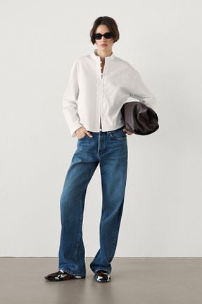 پیراهن سفید زنانه رگولار Massimo Dutti - کد 879278018