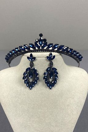 تاج سرمه ای زنانه سنگ کریستال ESPEREST - کد 887096738