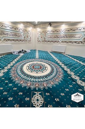 فرش فیروزه ای آنتی آلرژی Bastığınız Yere Attığımız İmza Olan Taç Halı - کد 879251236