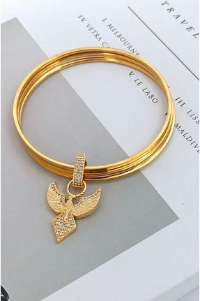 دستبند استیل (فولاد) زرد زنانه استیل (فولاد) Çlk Accessories - کد 879288974