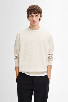 پلیور بژ مردانه ساده Massimo Dutti - کد 879283099