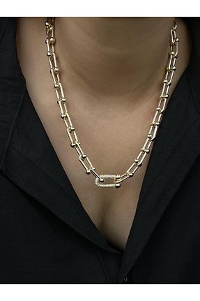 گردنبند استیل ( فولاد ) طلائی زنانه استیل (فولاد) Modadiro - کد 879281080