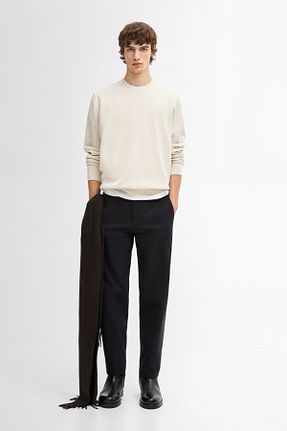 پلیور بژ مردانه ساده Massimo Dutti - کد 879283099