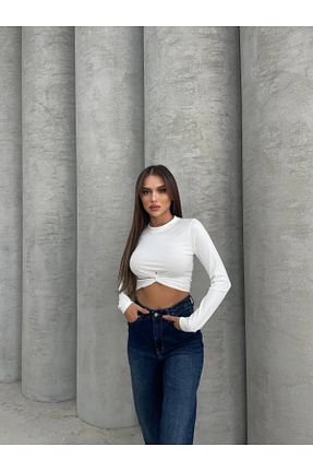 بلوز سفید زنانه ساده LernaWoman - کد 879305218