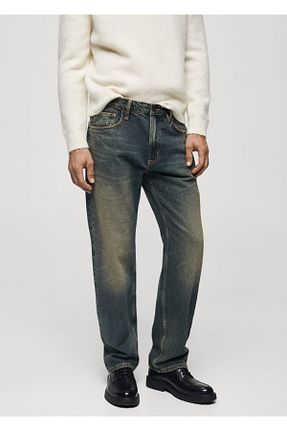 شلوار جین سبز مردانه رگولار MANGO Man - کد 857434556