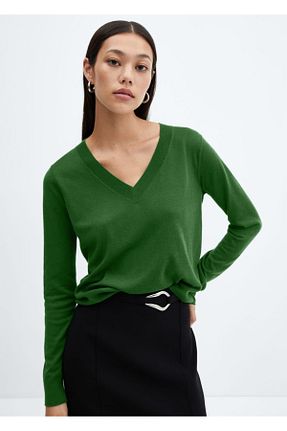 پلیور سبز زنانه ساده MANGO - کد 748876711