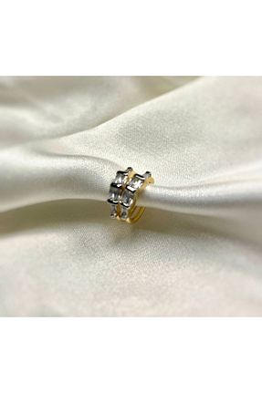 گوشواره غضروفی جواهر زرد زنانه استیل ضد زنگ LUZ - کد 879312004