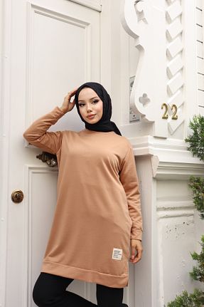 تونیک حجاب قهوه ای زنانه پلی استر Atelier Lina - کد 879316808