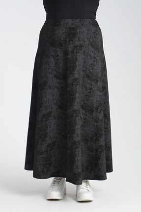 دامن سایز بزرگ مشکی زنانه بافت Gül Moda - کد 879315178