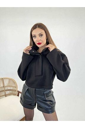 سوئیشرت مشکی زنانه ساده Gözen Butik - کد 879325998