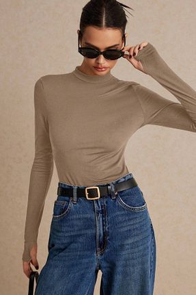 بلوز قهوه ای زنانه ساده Lenezza - کد 879335965