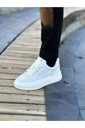 کفش اسنیکر سفید مردانه چرم اصل ByItallanoshoes - کد 879335150